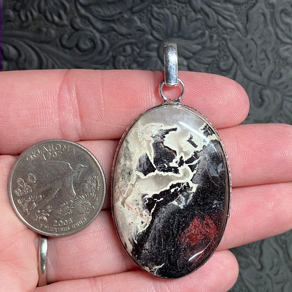 Stunning Brecciated Jasper Stone Pendant Crystal Jewelry - Picture 8 of 8
